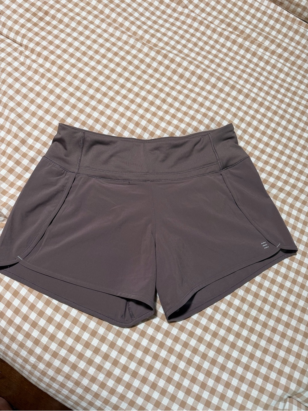 Free Fly Apparel Women's High-Rise Athletic Shorts in Mauve Brown
